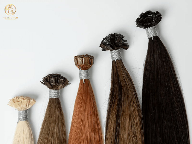 Flat-tip hair extensions offer a broad color palette