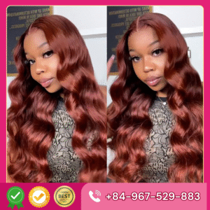 Wig – Wavy – Reddish brown color