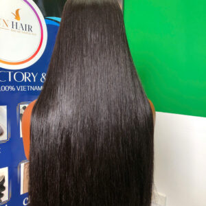 Natural Color Bone Straight Wig 22’’ made from 100% Vietnamese Human Hair – silky, thick, shed-free, tangle-free. Perfect for elegant beauty.