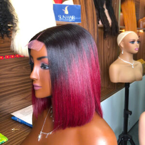 Ombre Burgundy Color Bob Wig – 100% Human Hair Wig from Vietnam | Sun Hair