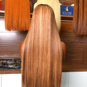 Piano Light Brown Color Bone Straight Wig – 100% Raw Vietnames hair From Sun Hair