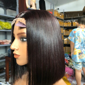 Dark burgundy Color Bob Wig – 100% Human Hair Wig from Vietnam | Sun Hair