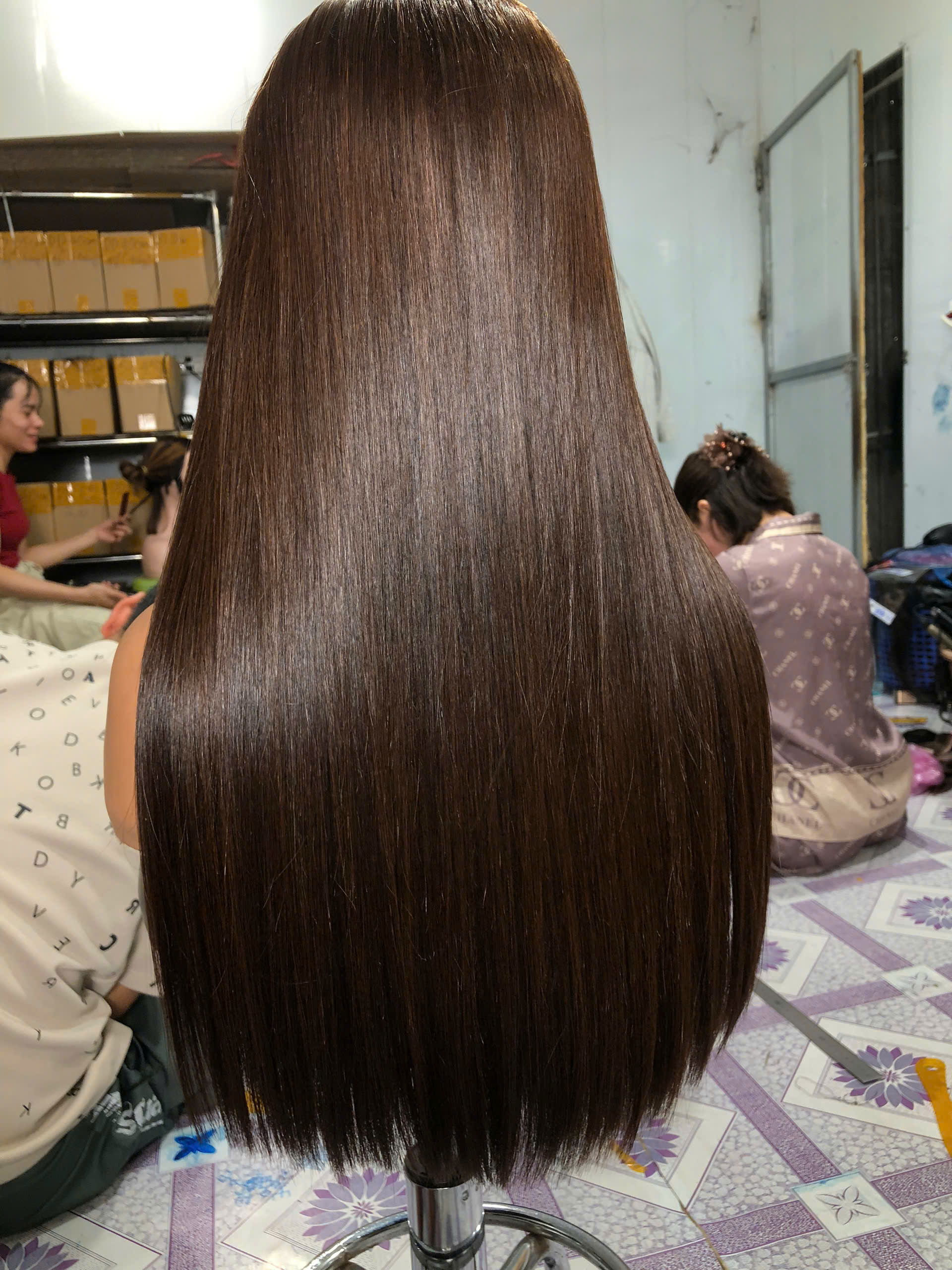 Brown Color Bone Straight Wig – 100% Raw Vietnames hair From Sun Hair - Image 5