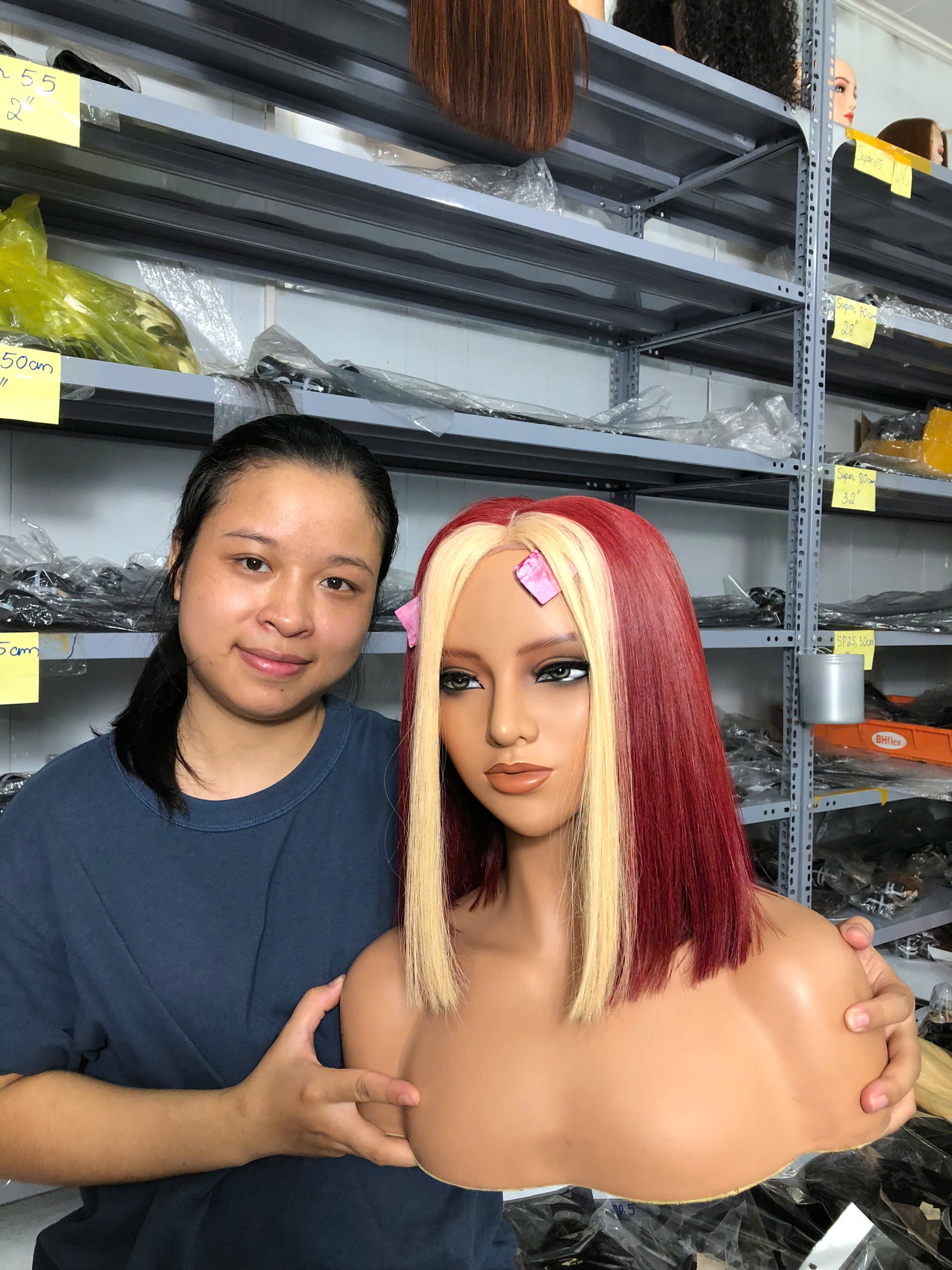 Red Color Bone Straight Wig – 100% Raw Vietnames hair From Sun Hair