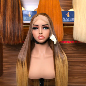 Silky Bone Straight Wig 30’’ – Ombre Brown Blonde Color | 100% Raw Vietnamese Hair from Sun Hair
