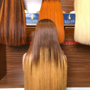 Alternative view of Silky Bone Straight Wig 30’’ – Ombre Brown Blonde Color | 100% Raw Vietnamese Hair from Sun Hair