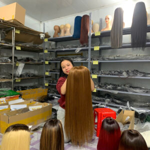 Alternative view of Silky Bone Straight Wig 32’’ – Light Brown Color | 100% Vietnamese Human Hair from Sun Hair