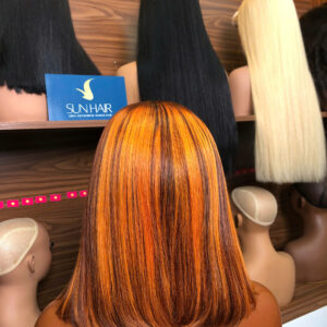 Bone Straight Wig 10’’ – Piano Orange Color | 100% Raw Vietnamese Hair from Sun Hair