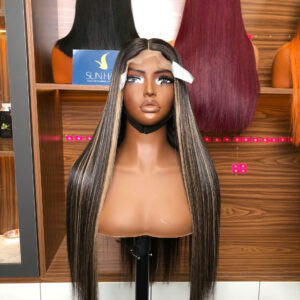 Bone Straight Wig 26’’ – Piano Color | 100% Raw Vietnamese Hair from Sun Hair