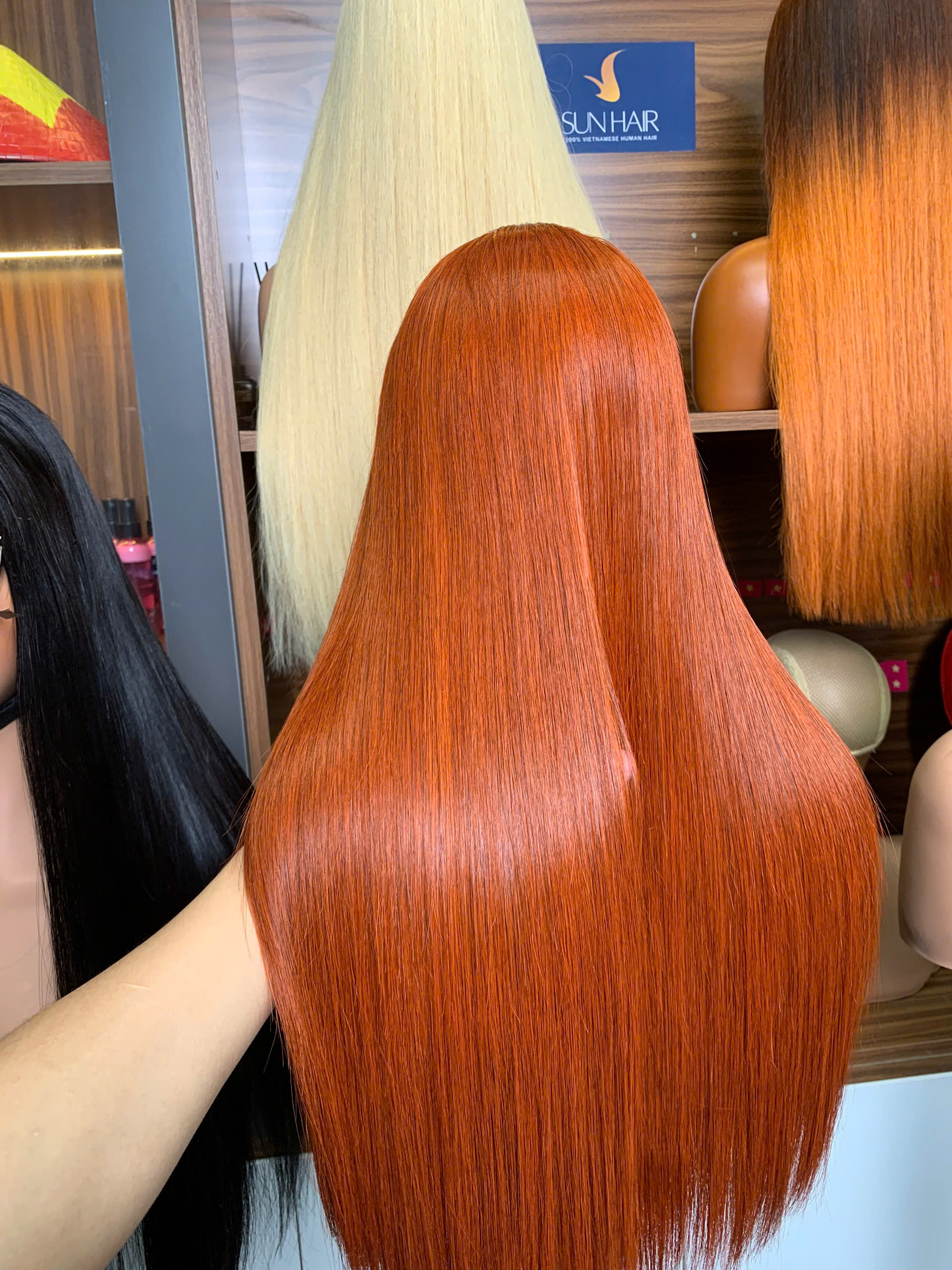 Bone Straight Wig 22’’ – Orange Color | 100% Raw Vietnamese Hair from Sun Hair - Image 2