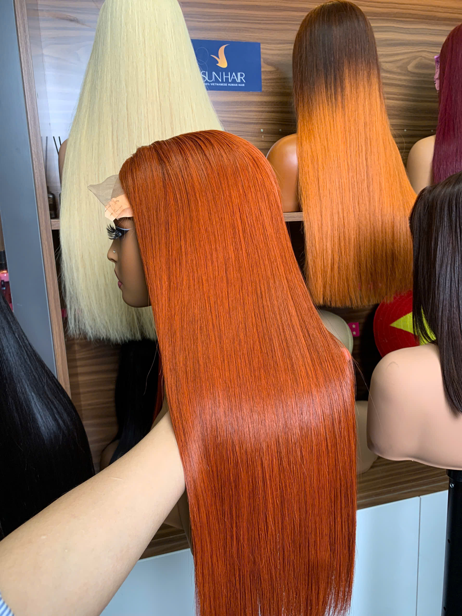 Bone Straight Wig 22’’ – Orange Color | 100% Raw Vietnamese Hair from Sun Hair - Image 4