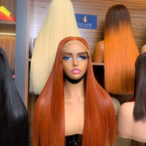 Bone Straight Wig 22’’ – Orange Color | 100% Raw Vietnamese Hair from Sun Hair