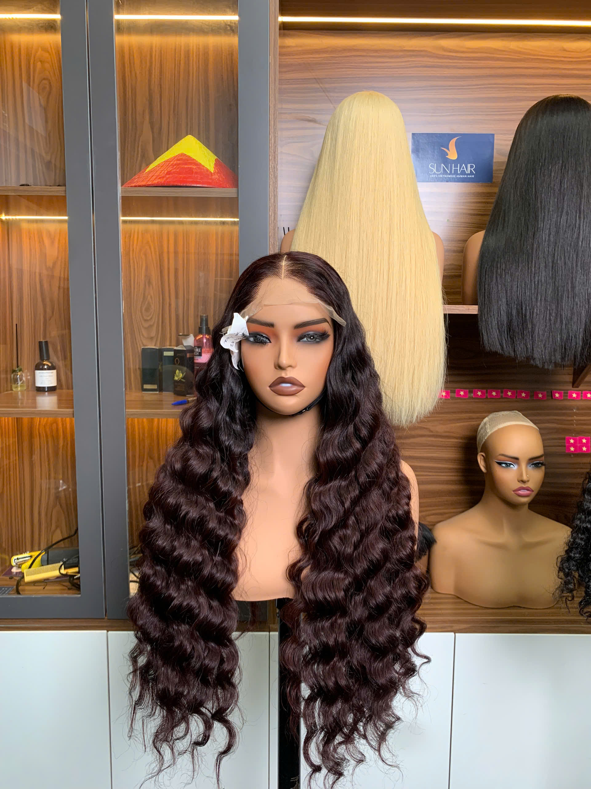 Deep Wave Wig 28’’ – Ombre Brown Color | 100% Raw Vietnamese Hair from Sun Hair