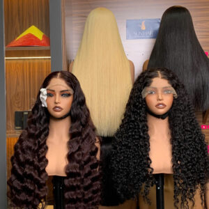 Alternative view of Deep Wave Wig 28’’ – Ombre Brown Color | 100% Raw Vietnamese Hair from Sun Hair